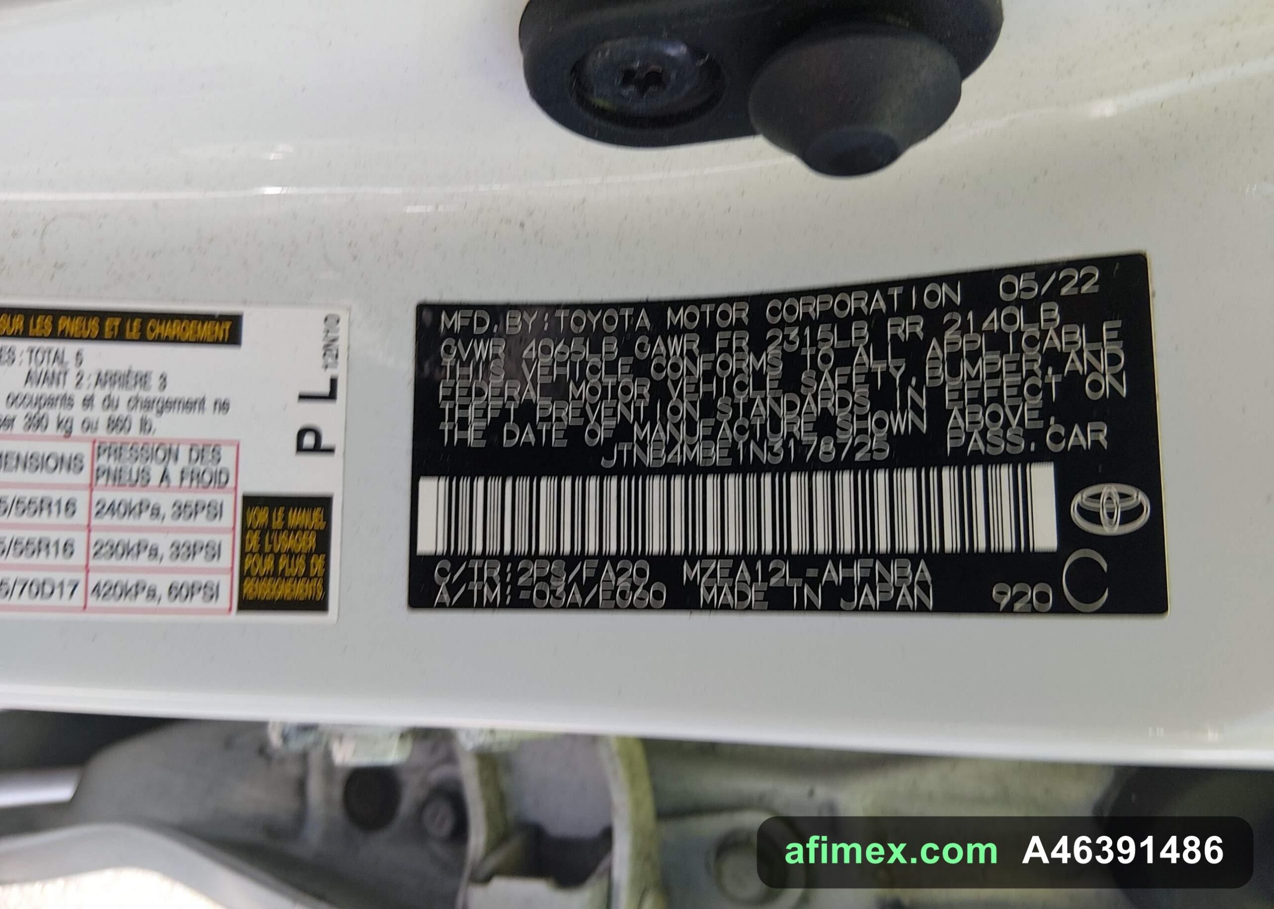 2022 Toyota Corolla for sale in Mauritania - Ref A46391486, photo 9