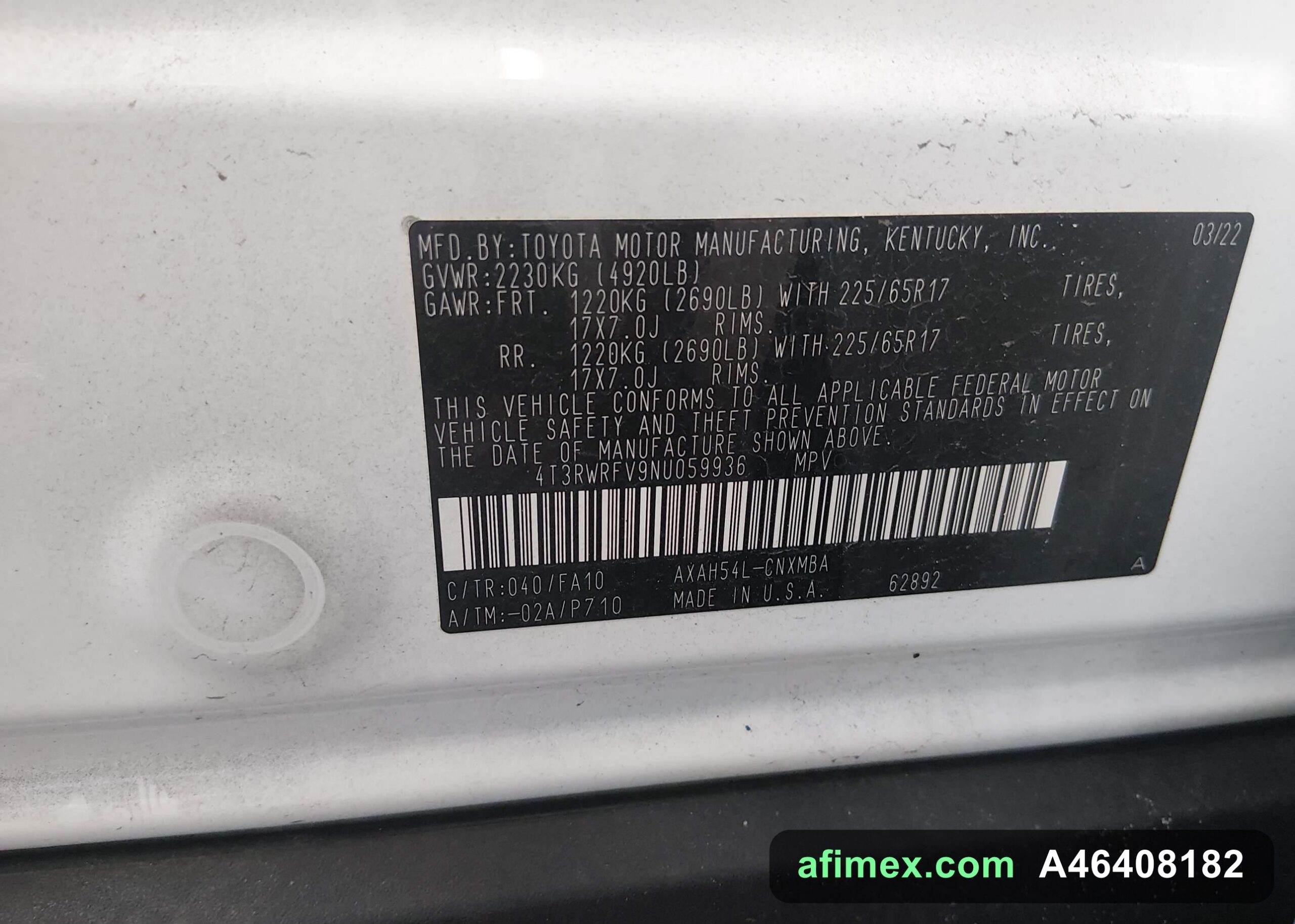 2022 Toyota RAV4 for sale in Mauritania - Ref A46408182, photo 9
