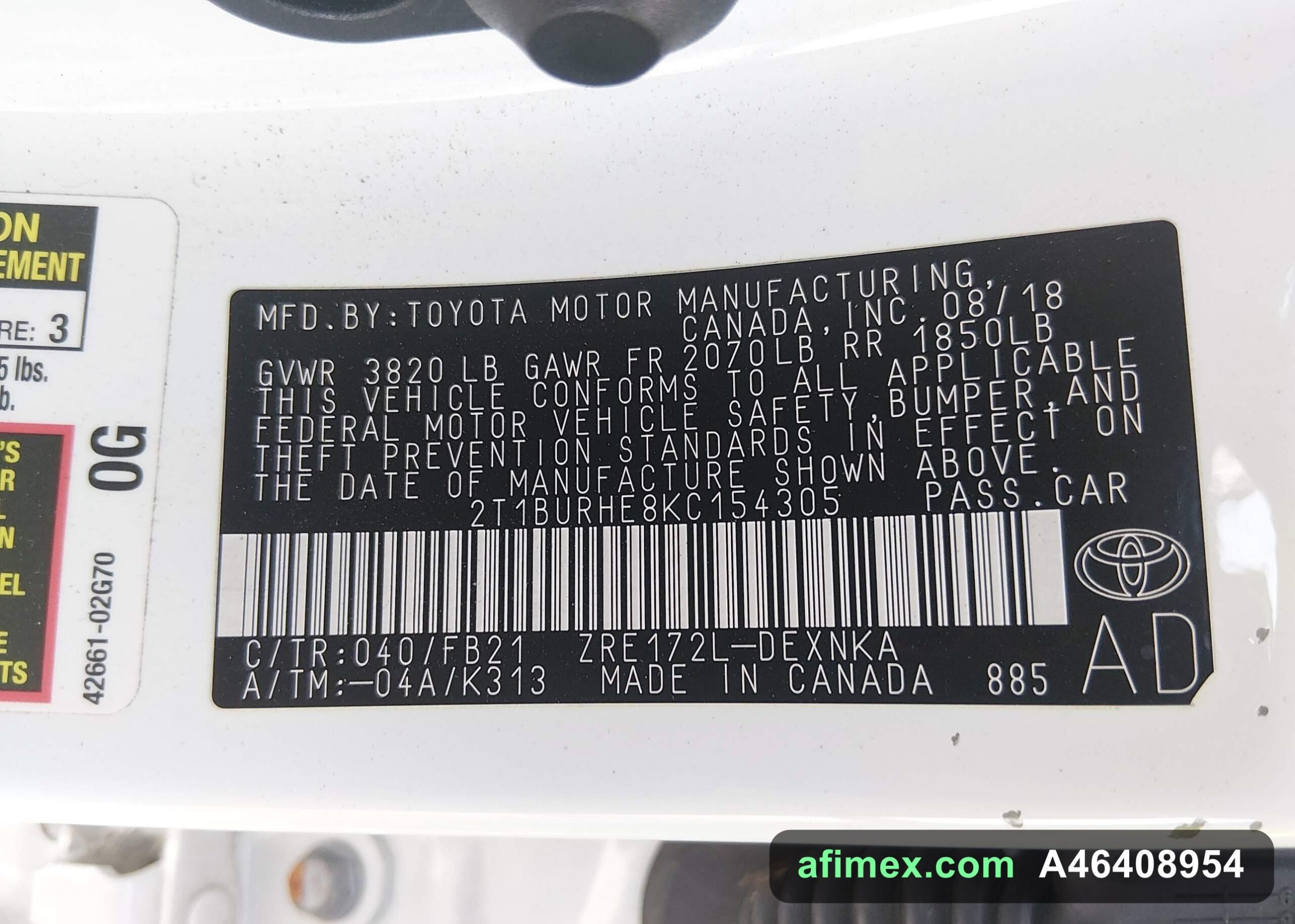 2019 Toyota Corolla for sale in Mauritania - Ref A46408954, photo 9