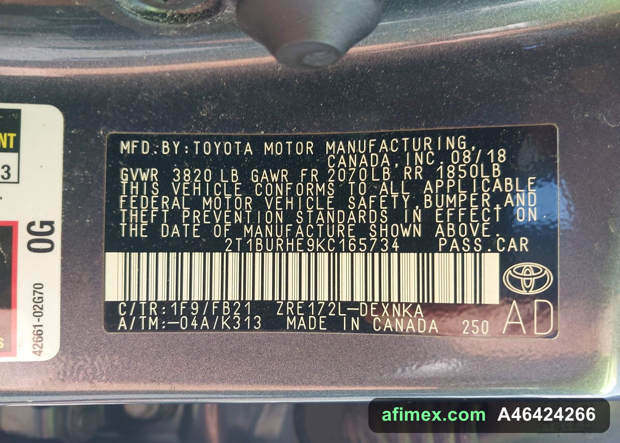 2019 Toyota Corolla for sale in Mauritania - Ref A46424266, photo 9