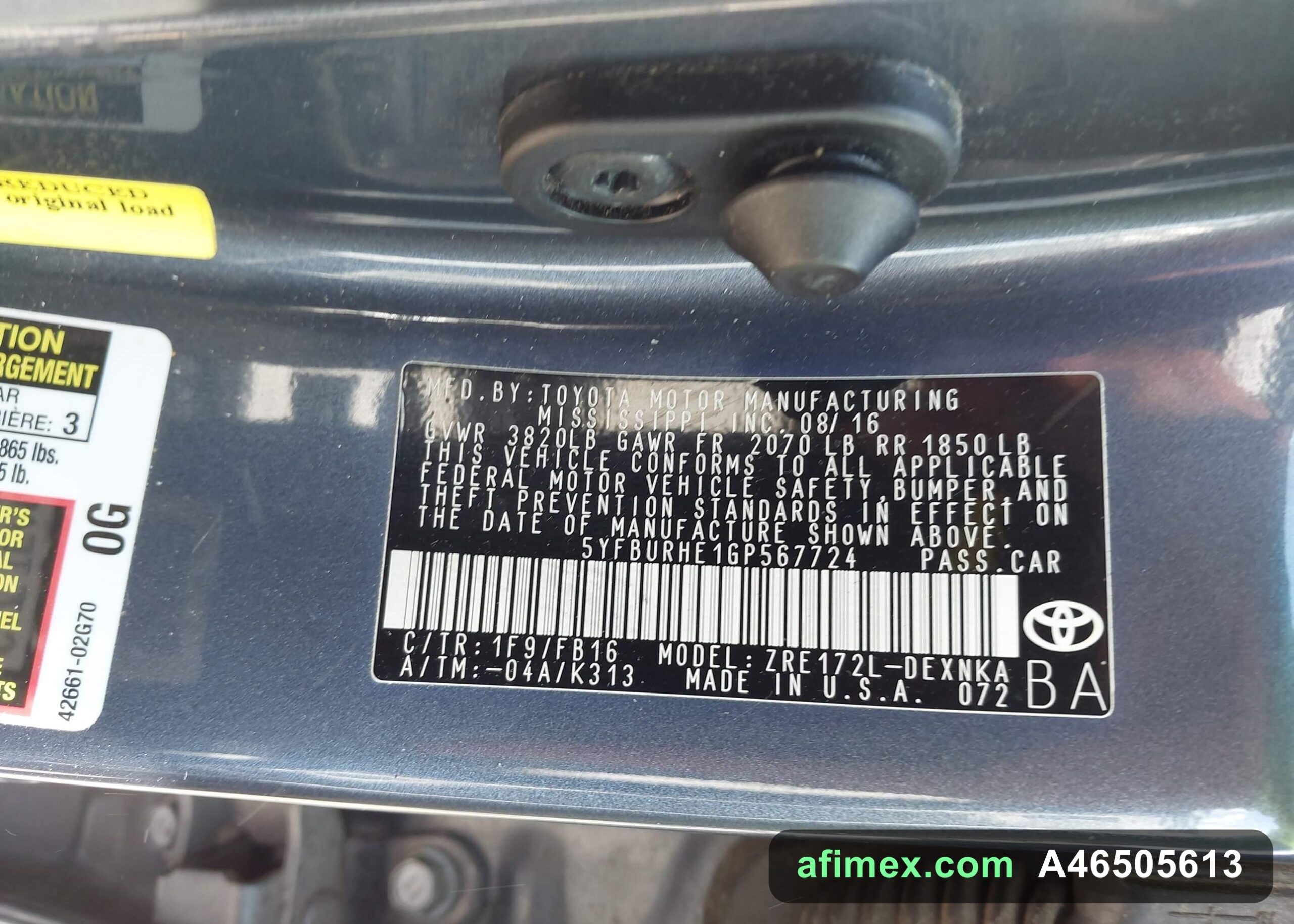2016 Toyota Corolla for sale in Mauritania - Ref A46505613, photo 9