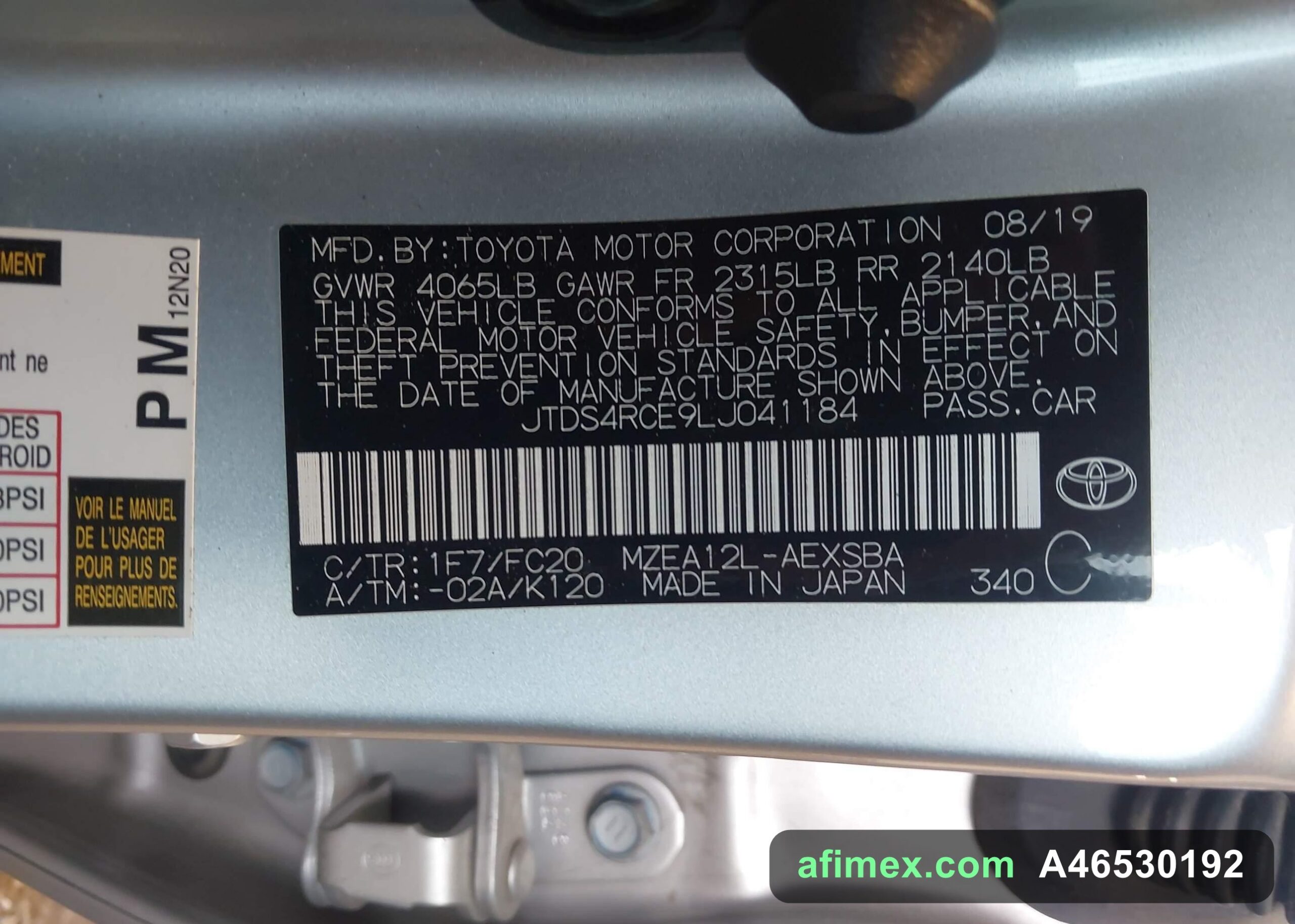 2020 Toyota Corolla for sale in Mauritania - Ref A46530192, photo 9