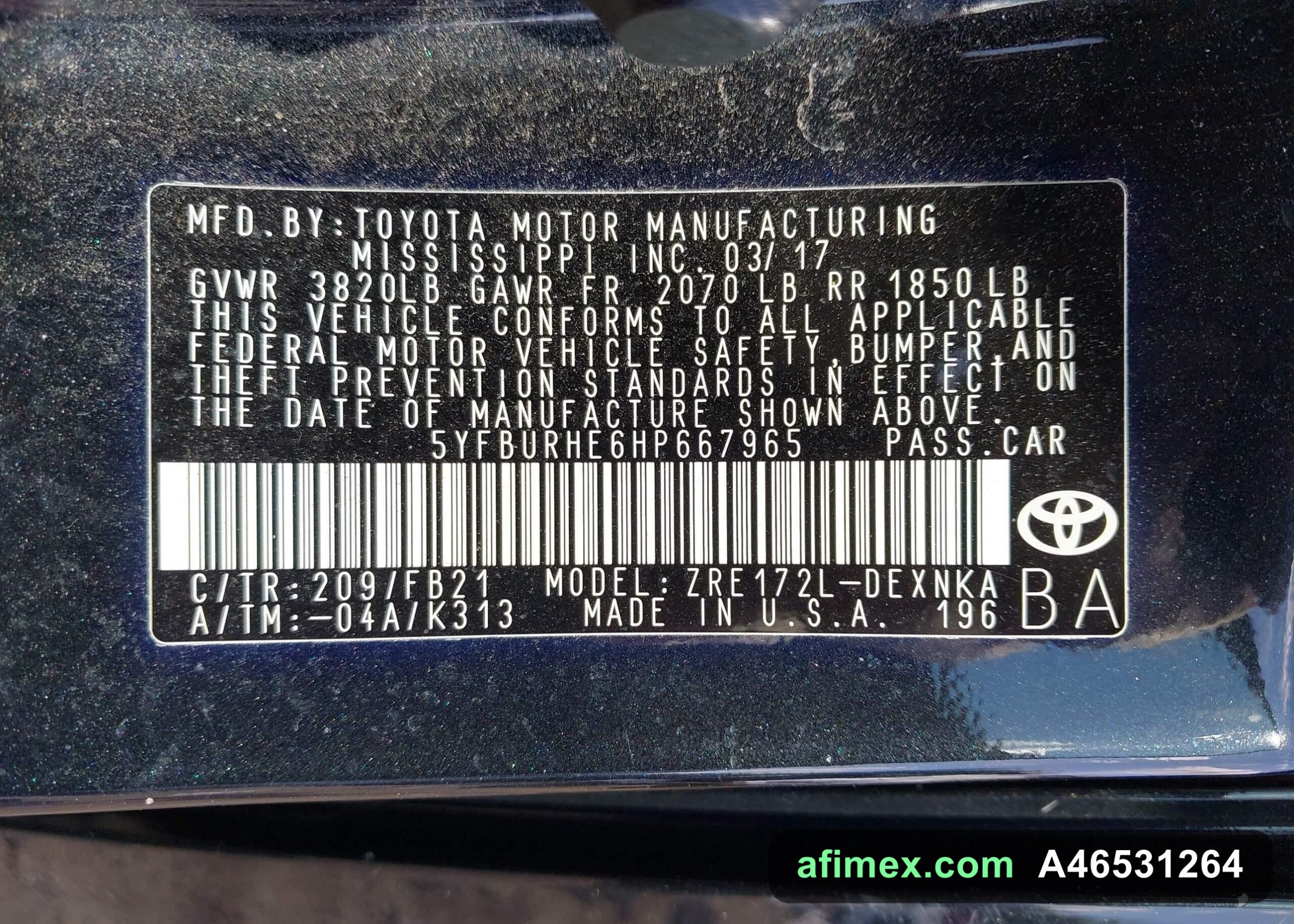 2017 Toyota Corolla for sale in Mauritania - Ref A46531264, photo 9