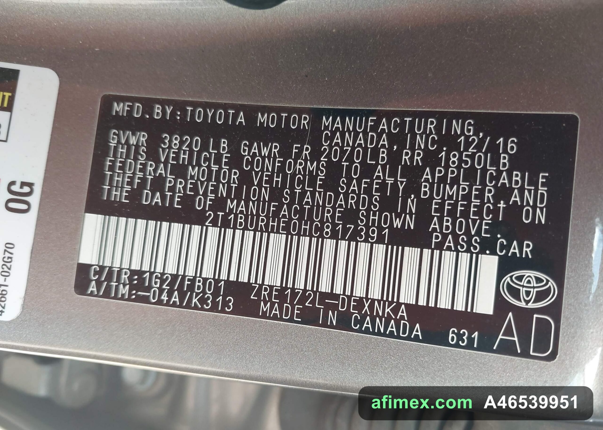 2017 Toyota Corolla for sale in Mauritania - Ref A46539951, photo 9