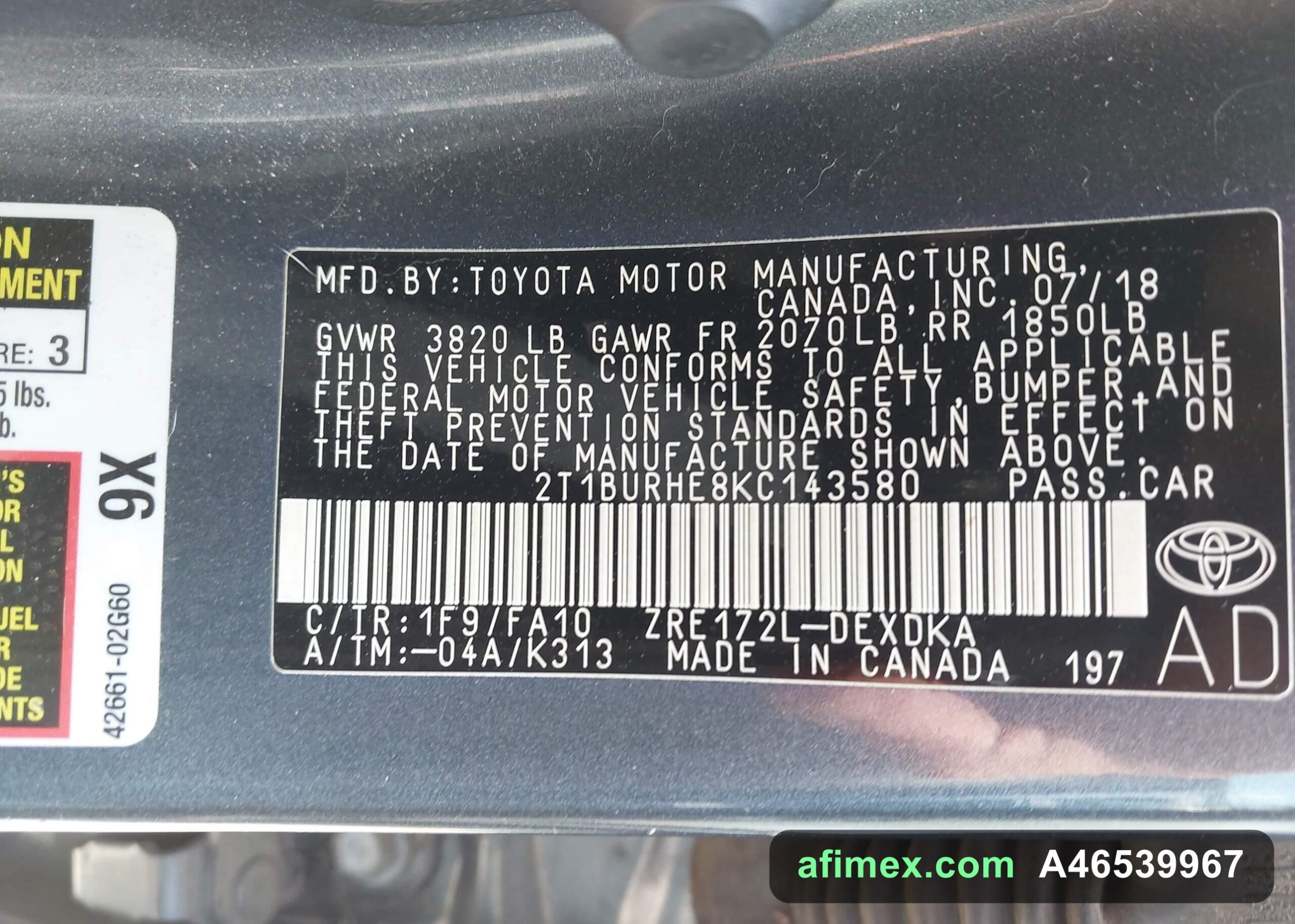 2019 Toyota Corolla for sale in Mauritania - Ref A46539967, photo 9