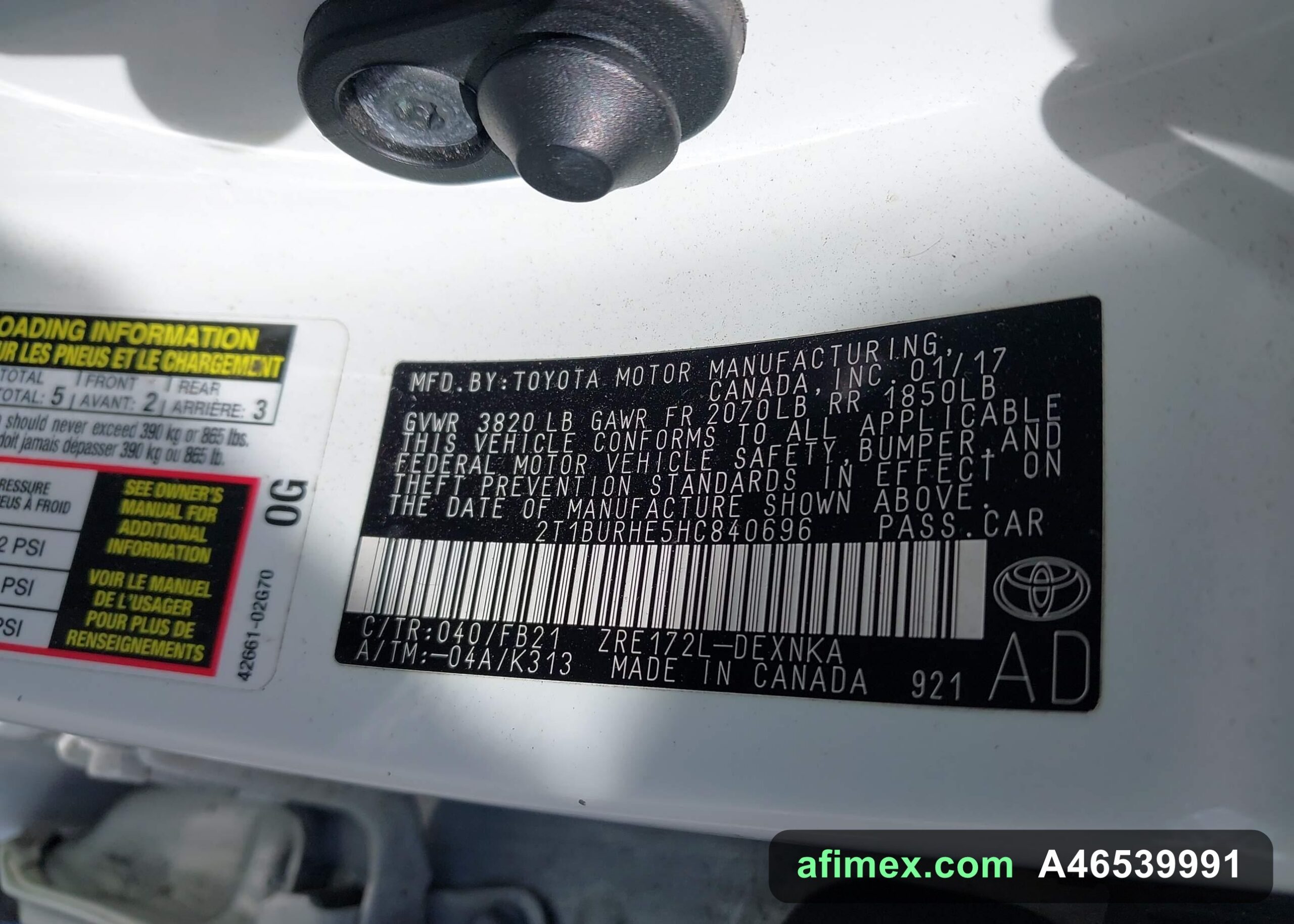 2017 Toyota Corolla for sale in Mauritania - Ref A46539991, photo 9
