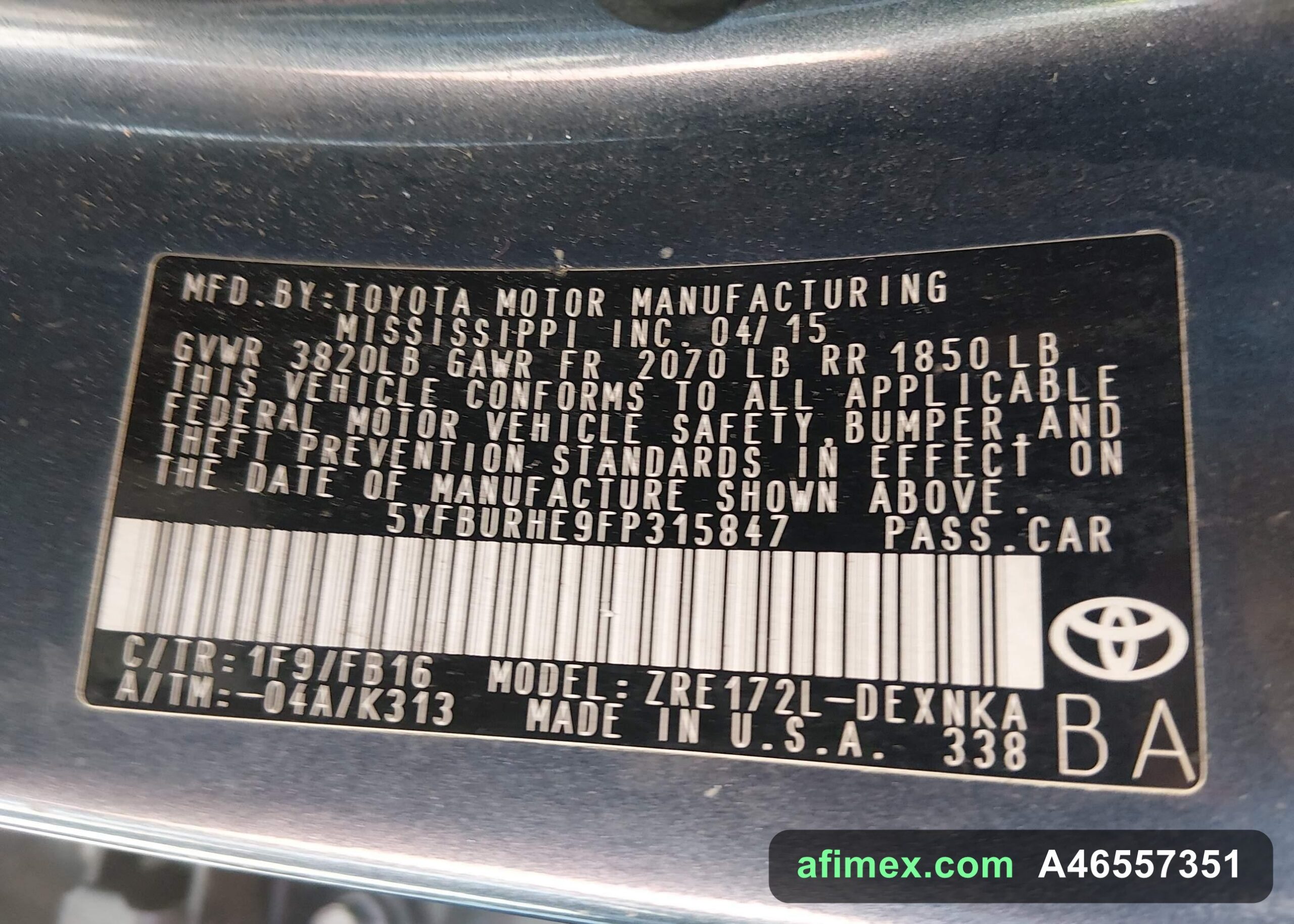 2015 Toyota Corolla for sale in Mauritania - Ref A46557351, photo 9