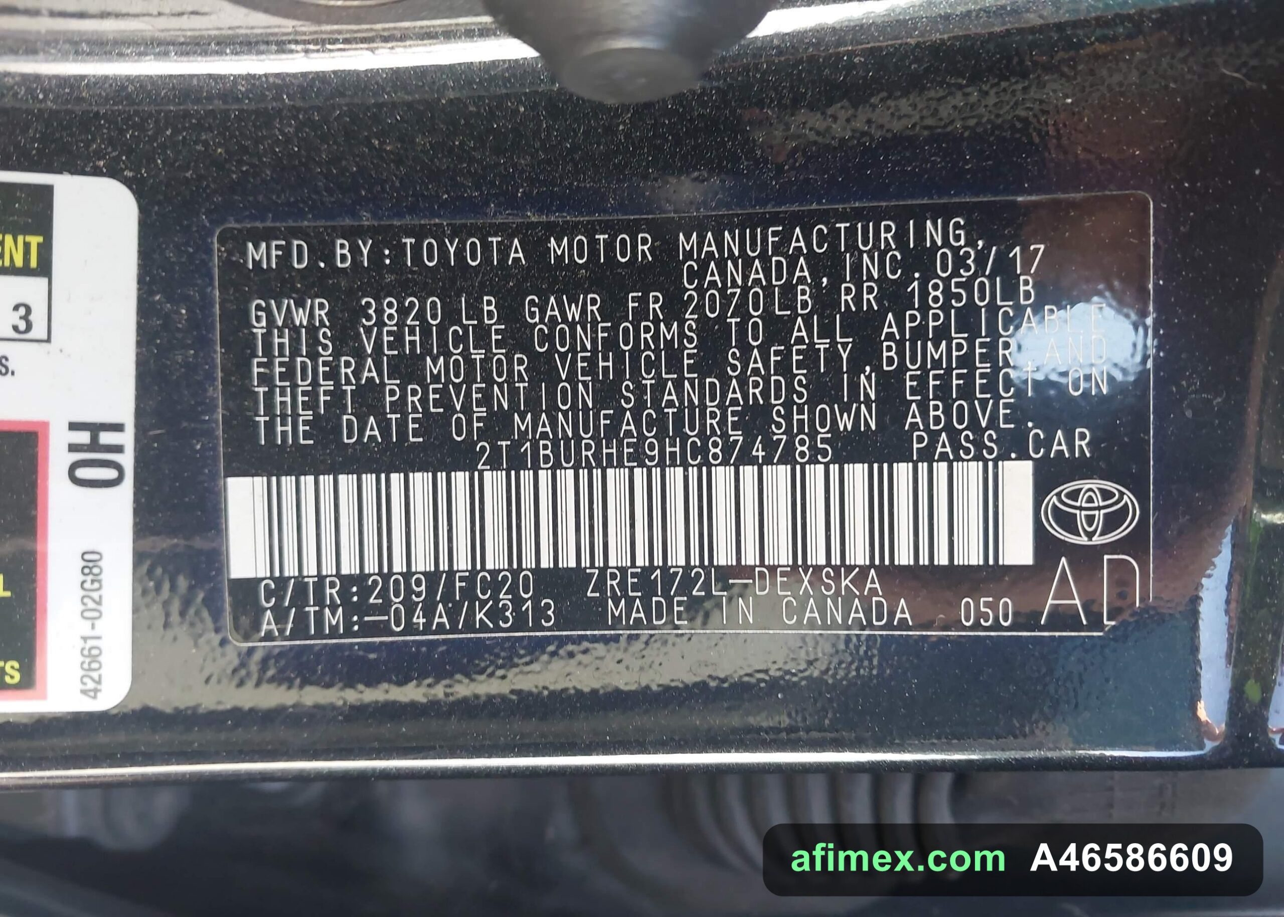 2017 Toyota Corolla for sale in Mauritania - Ref A46586609, photo 9