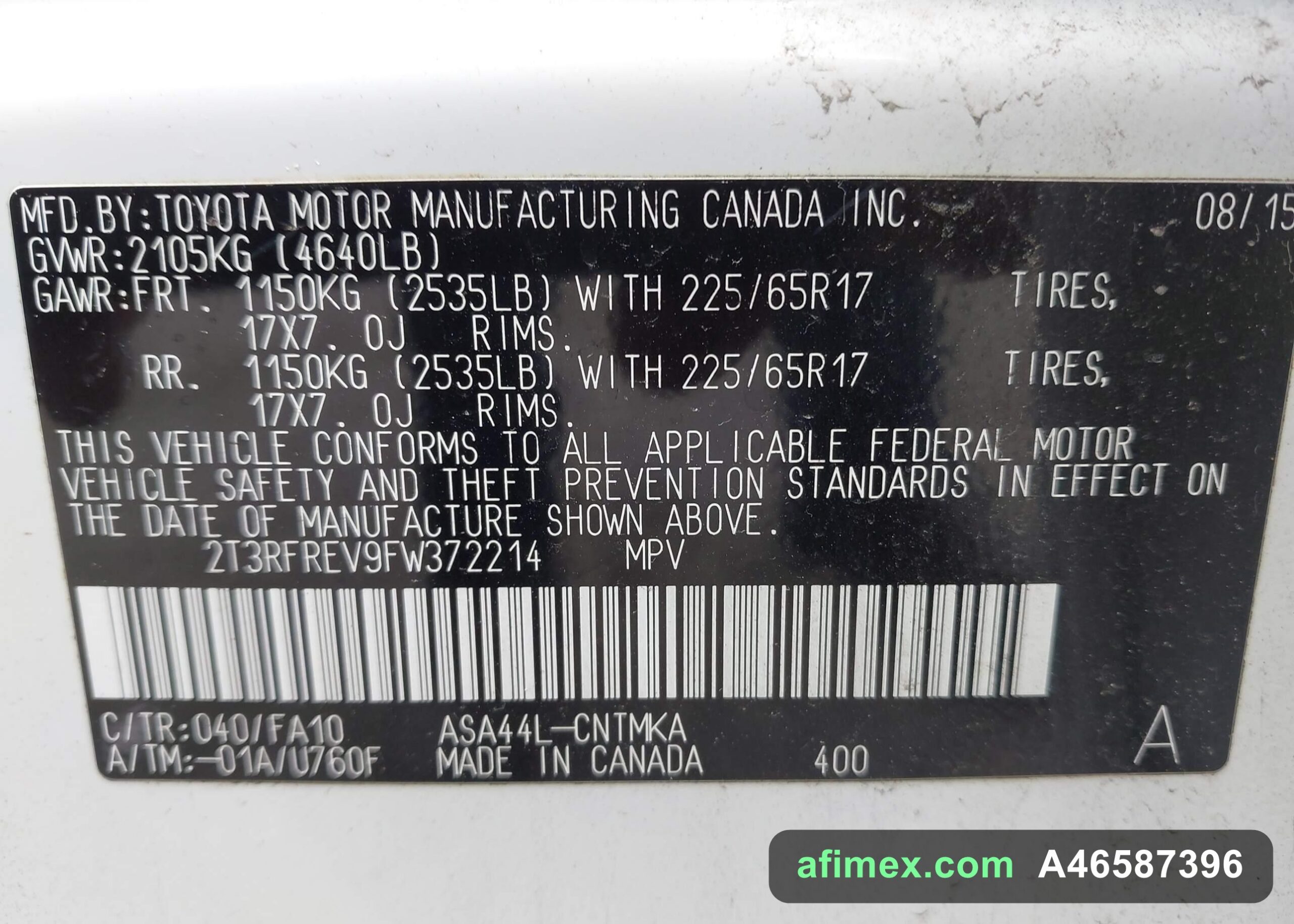 2015 Toyota RAV4 for sale in Mauritania - Ref A46587396, photo 9