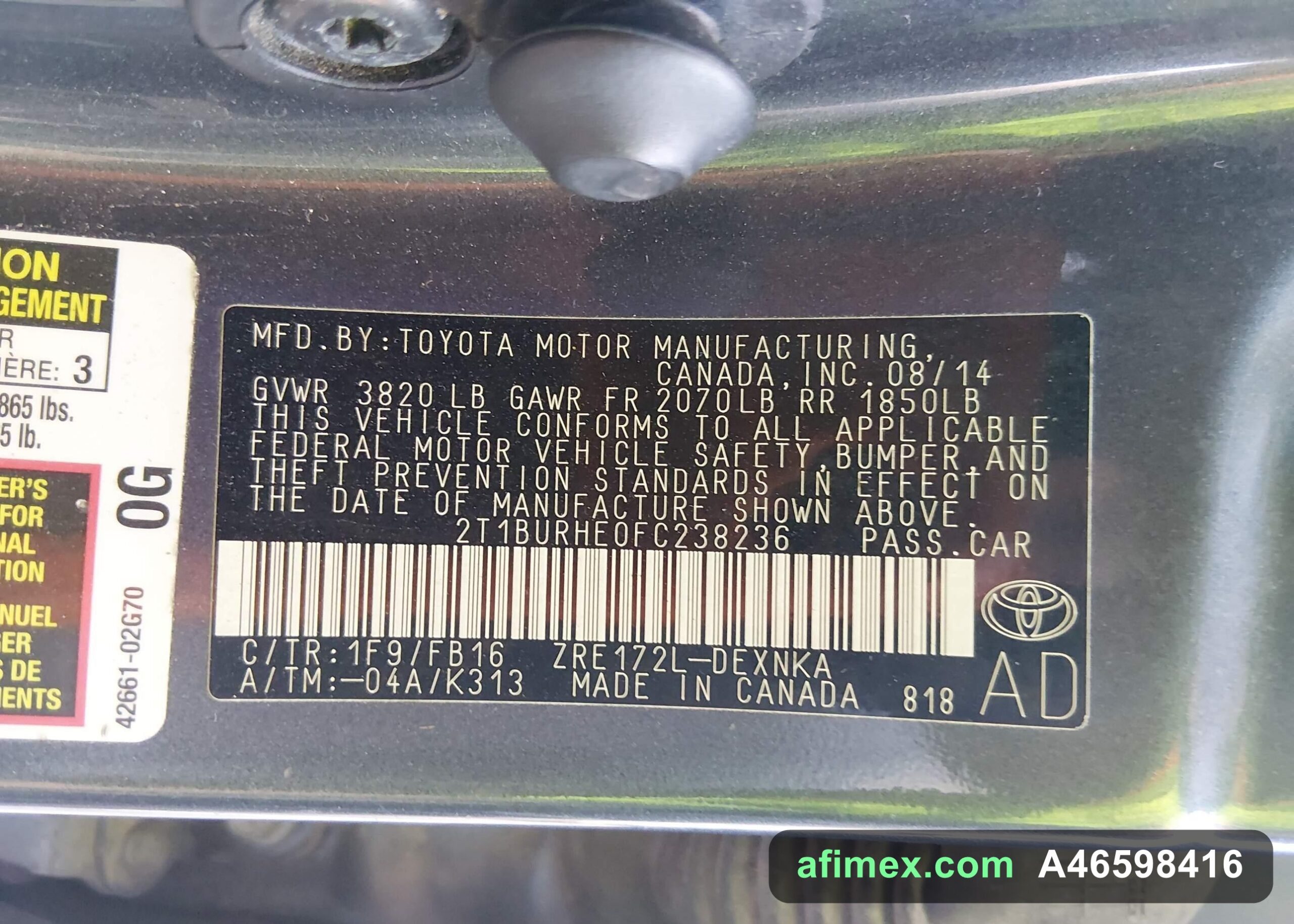 2015 Toyota Corolla for sale in Mauritania - Ref A46598416, photo 9