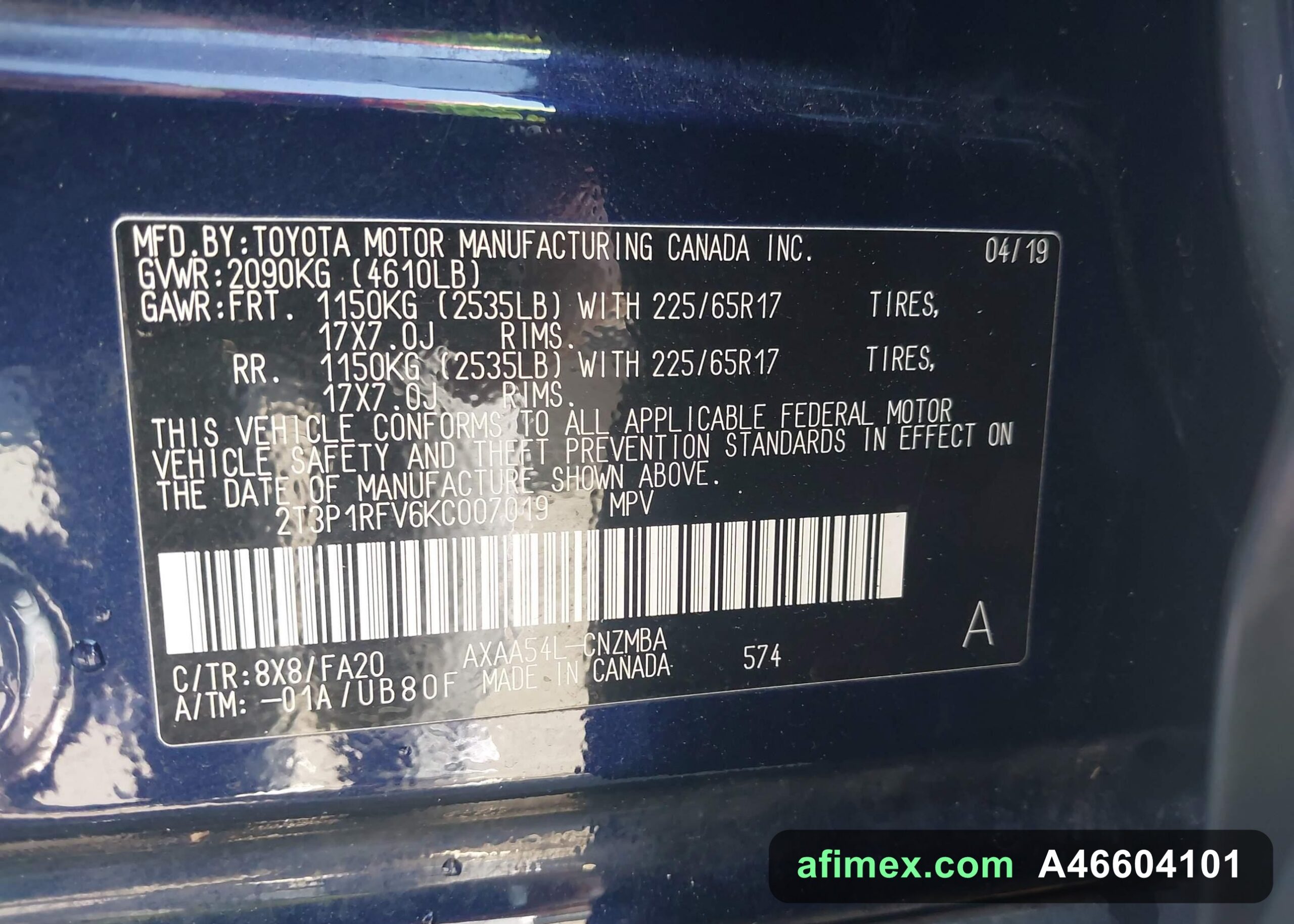 2019 Toyota RAV4 for sale in Mauritania - Ref A46604101, photo 9