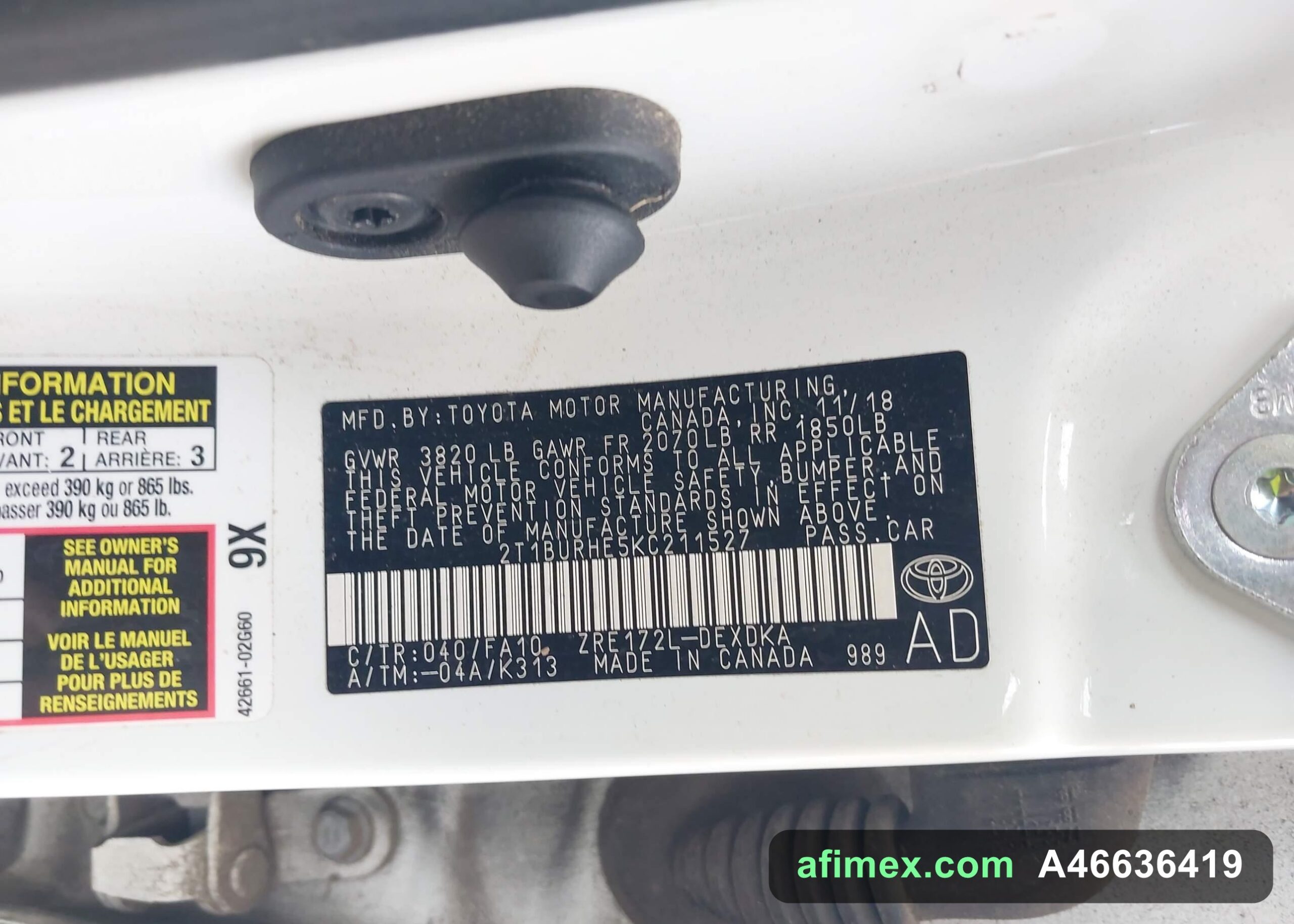 2019 Toyota Corolla for sale in Mauritania - Ref A46636419, photo 9
