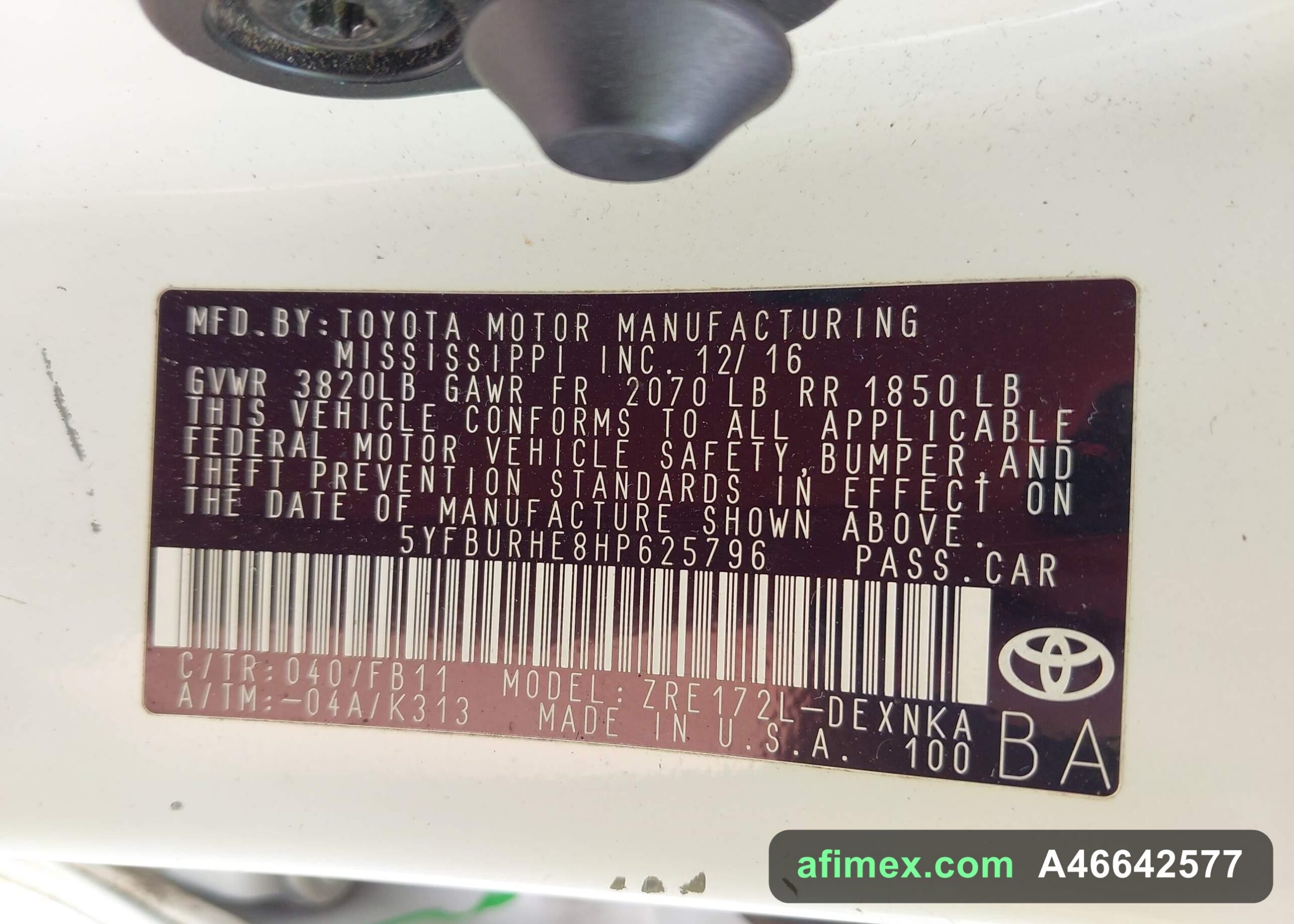2017 Toyota Corolla for sale in Mauritania - Ref A46642577, photo 9