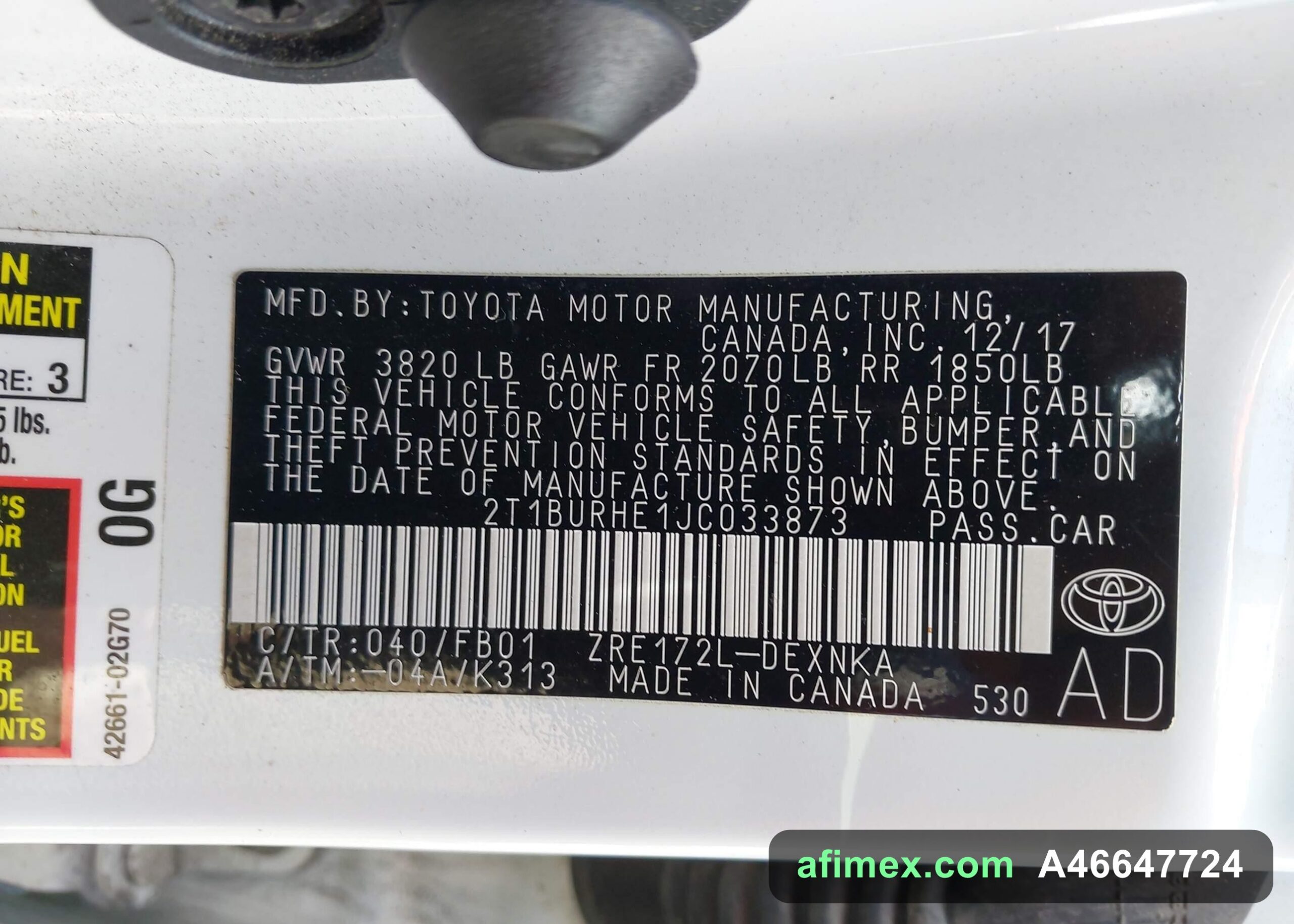 2018 Toyota Corolla for sale in Mauritania - Ref A46647724, photo 9