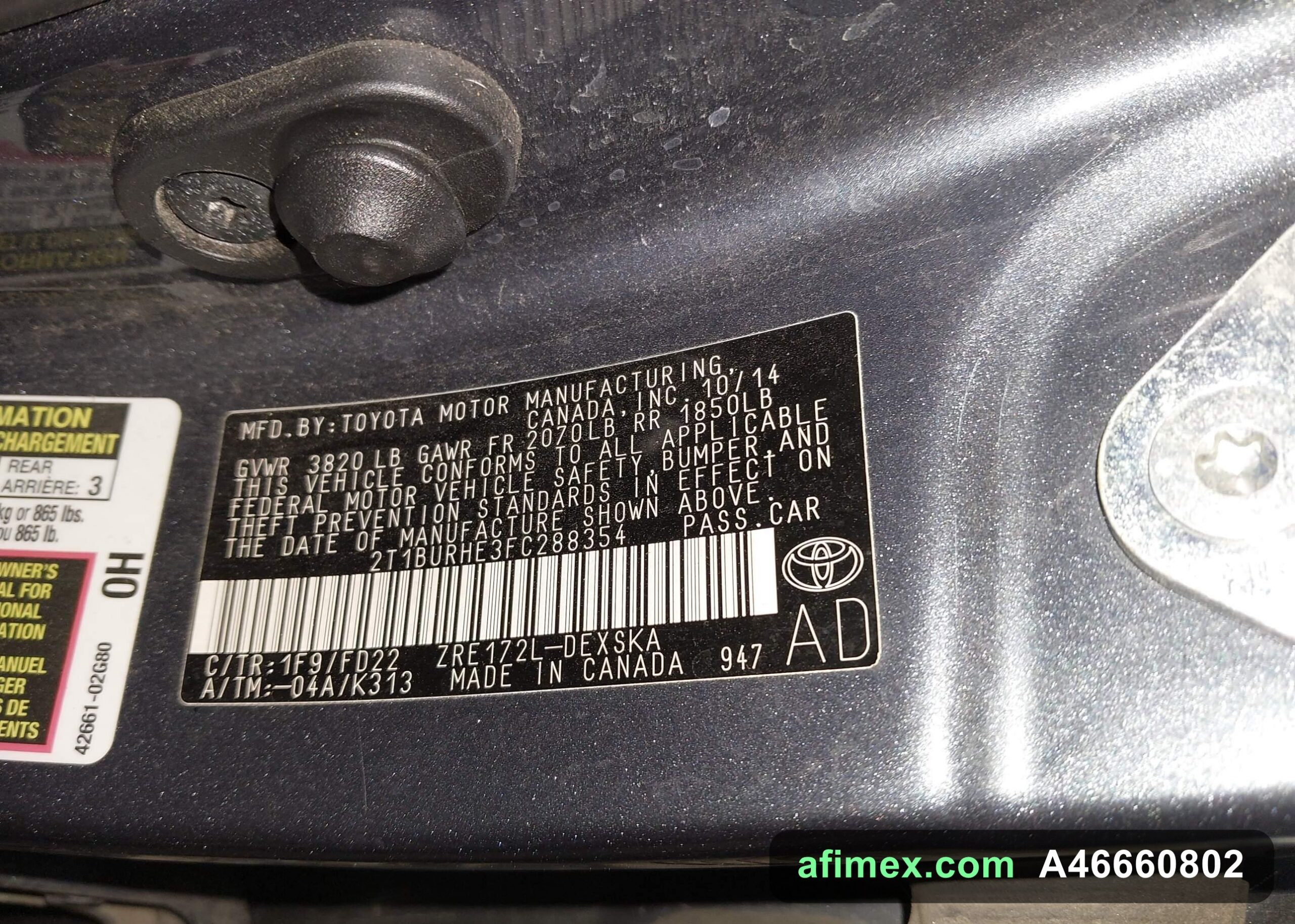 2015 Toyota Corolla for sale in Mauritania - Ref A46660802, photo 9