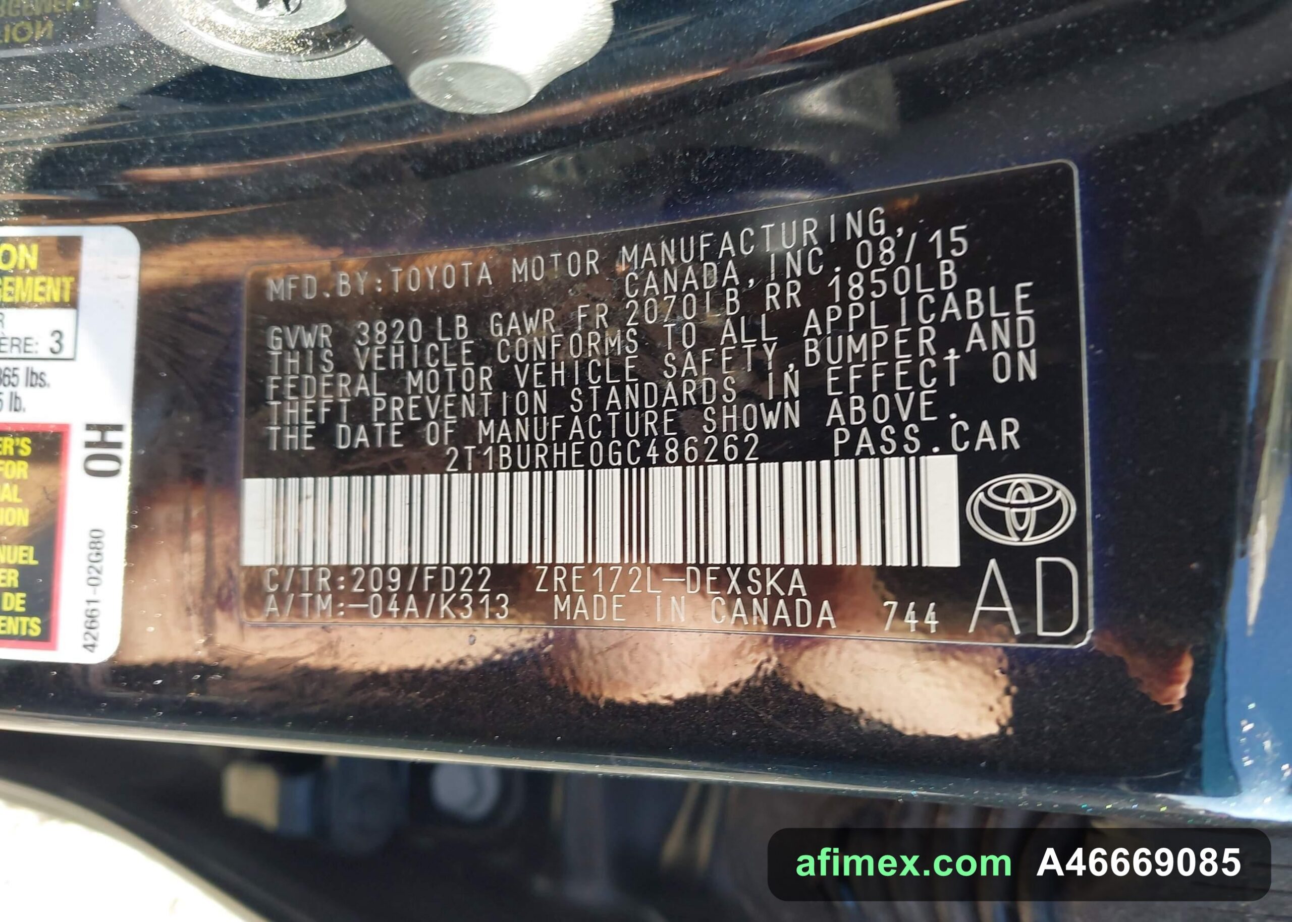 2016 Toyota Corolla for sale in Mauritania - Ref A46669085, photo 9