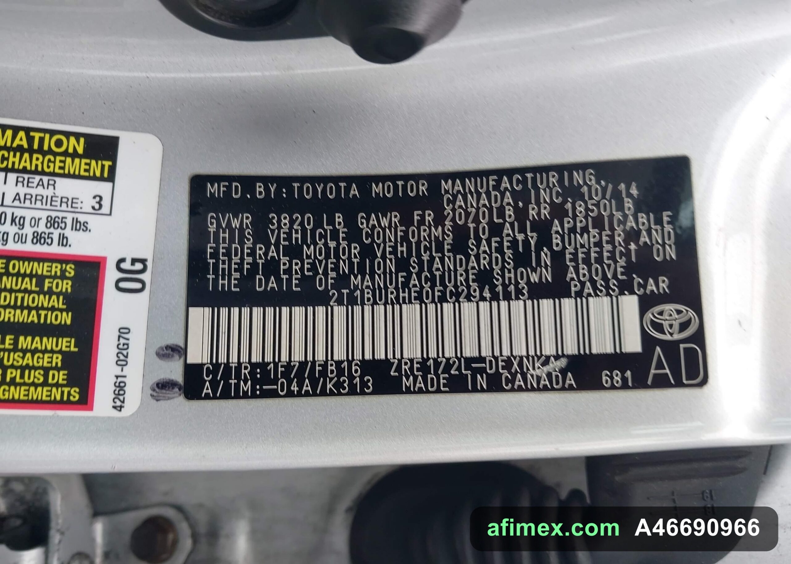 2015 Toyota Corolla for sale in Mauritania - Ref A46690966, photo 9