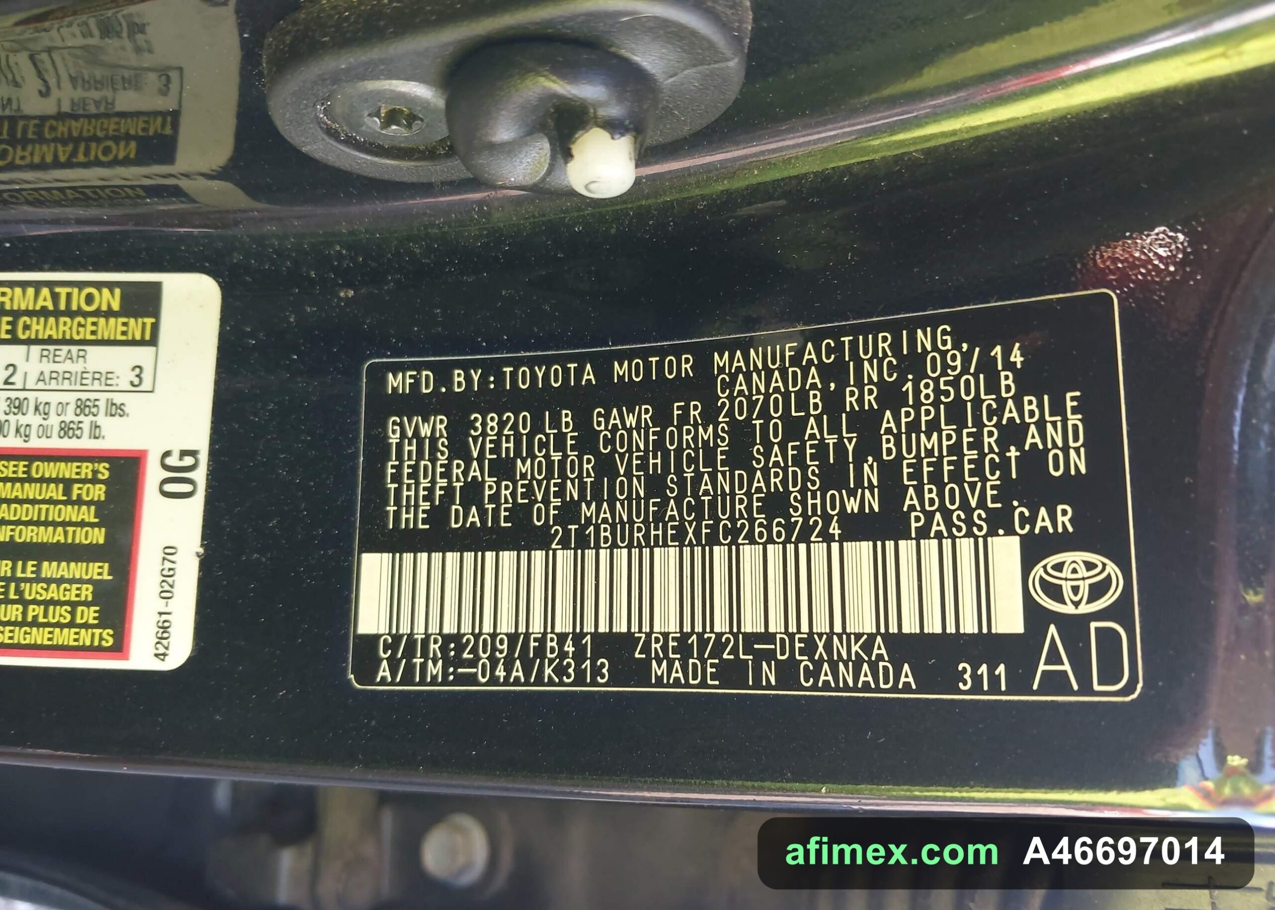 2015 Toyota Corolla for sale in Mauritania - Ref A46697014, photo 9