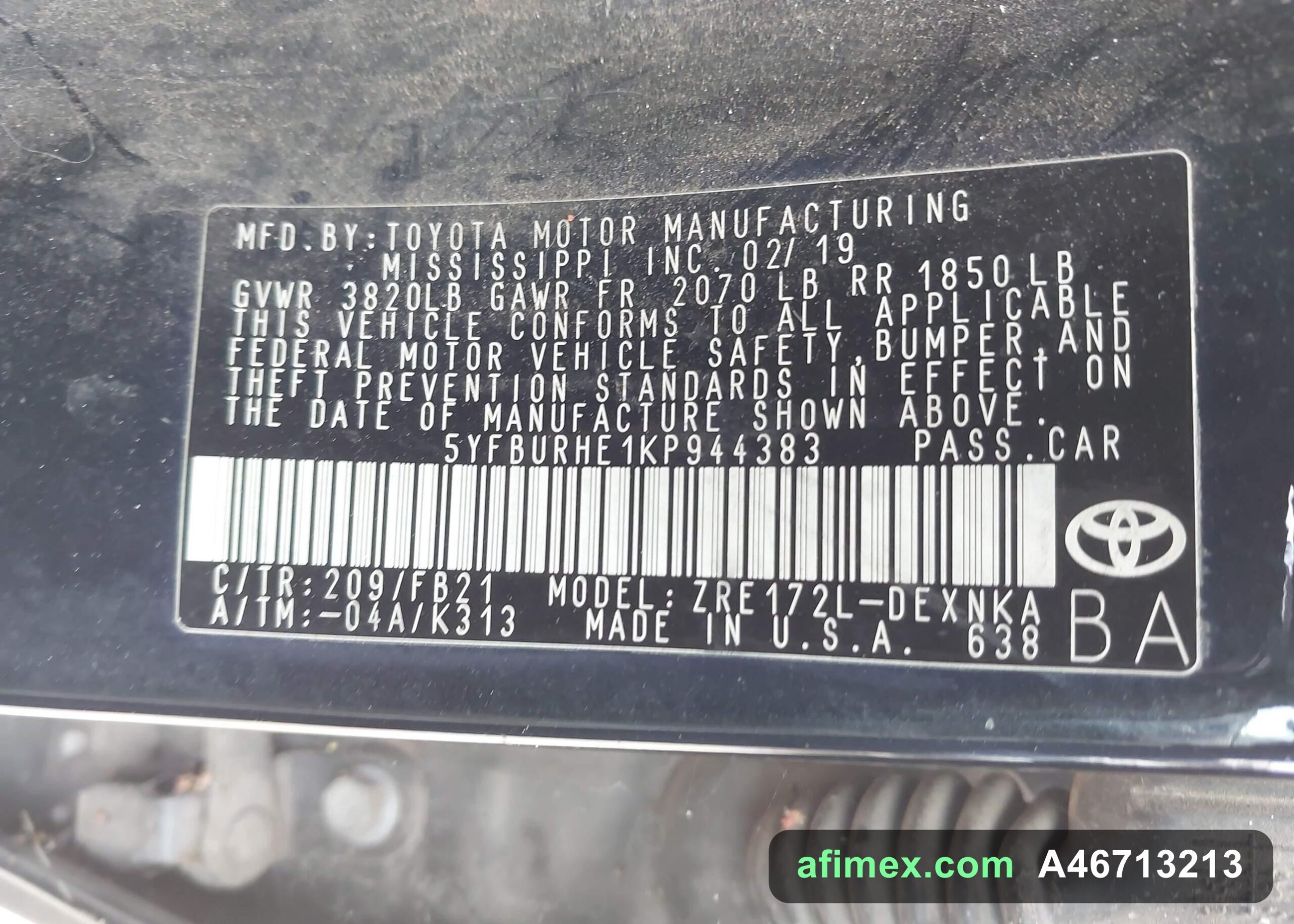 2019 Toyota Corolla for sale in Mauritania - Ref A46713213, photo 9