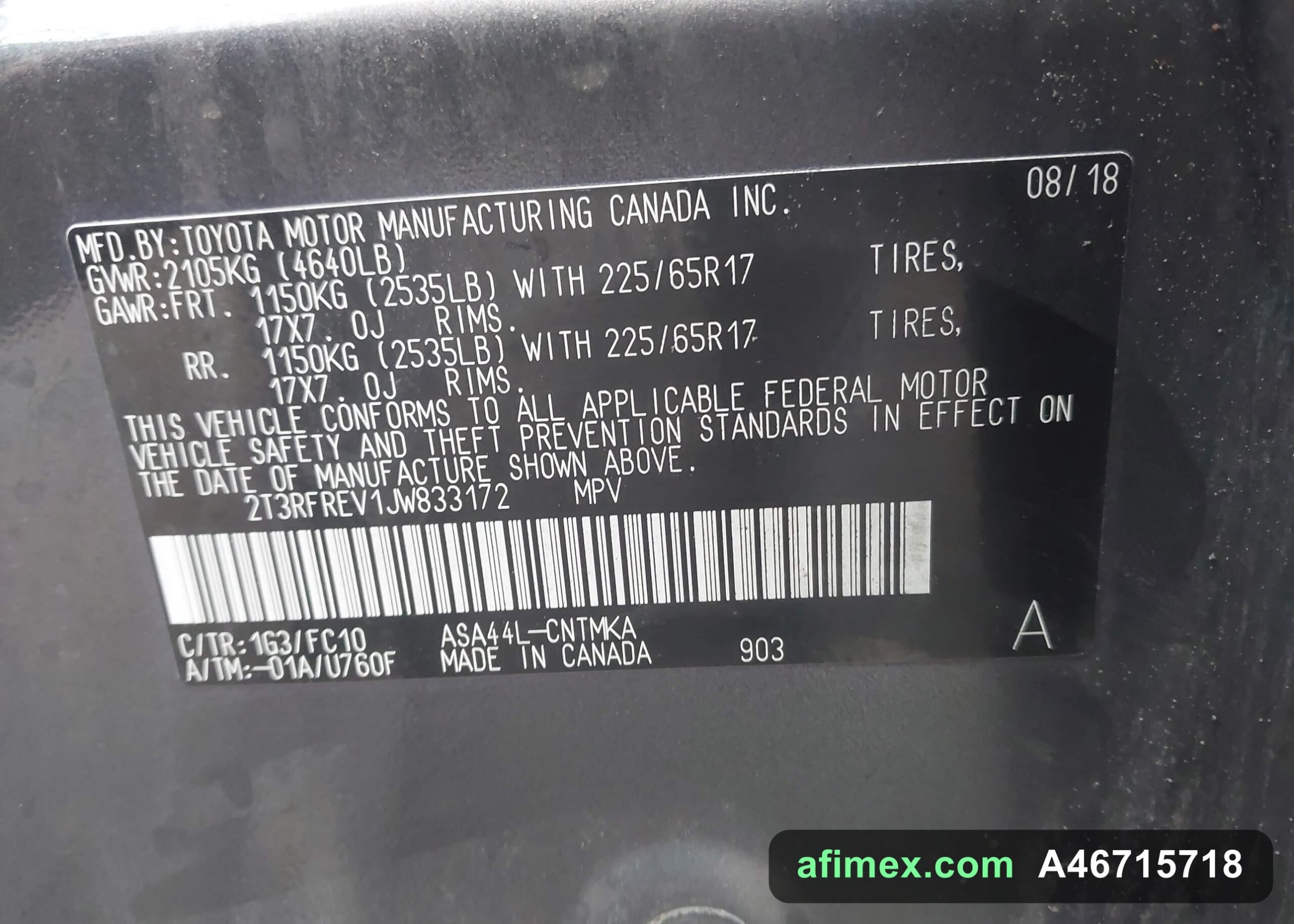 2018 Toyota RAV4 for sale in Mauritania - Ref A46715718, photo 9