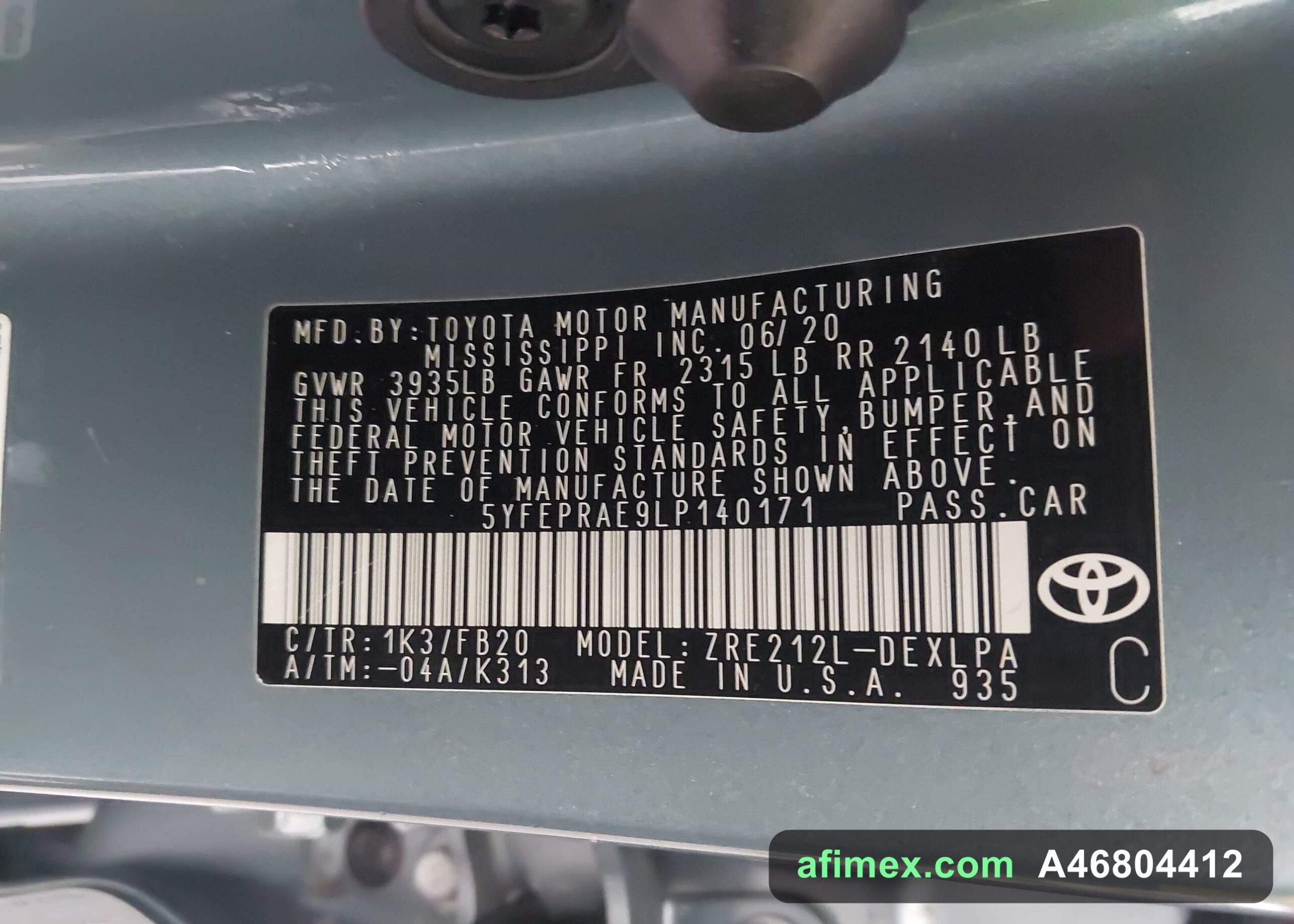 2020 Toyota Corolla for sale in Mauritania - Ref A46804412, photo 9