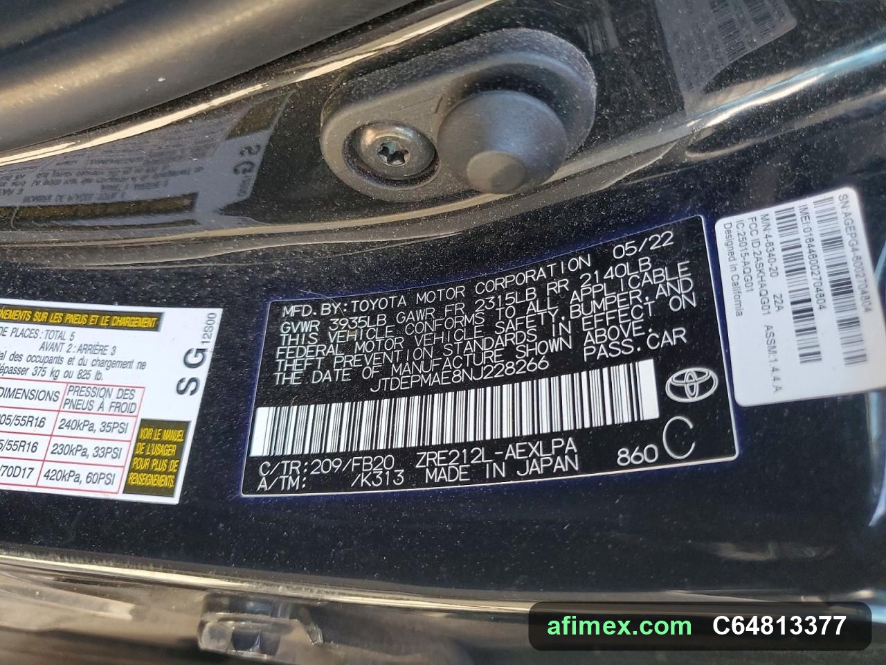 2022 Toyota Corolla for sale in Mauritania - Ref C64813377, photo 12