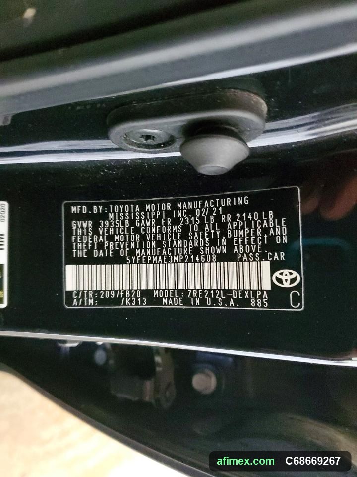 2021 Toyota Corolla for sale in Mauritania - Ref C68669267, photo 12
