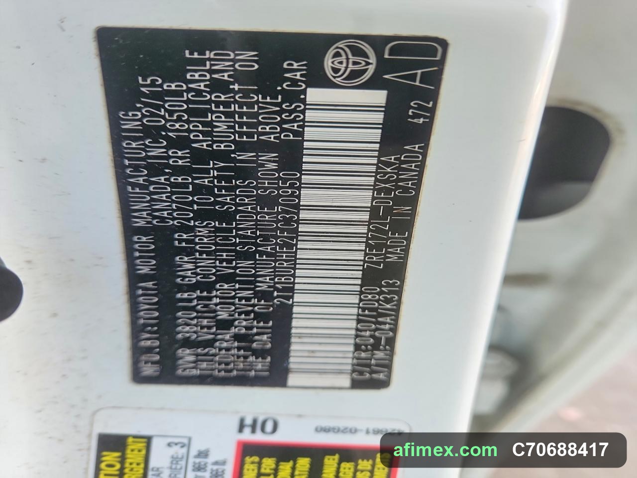 2015 Toyota Corolla for sale in Mauritania - Ref C70688417, photo 12
