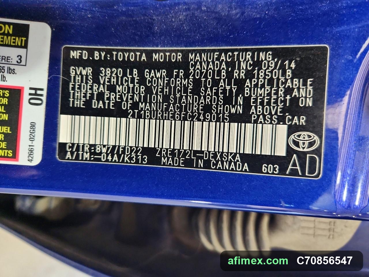 2015 Toyota Corolla for sale in Mauritania - Ref C70856547, photo 12