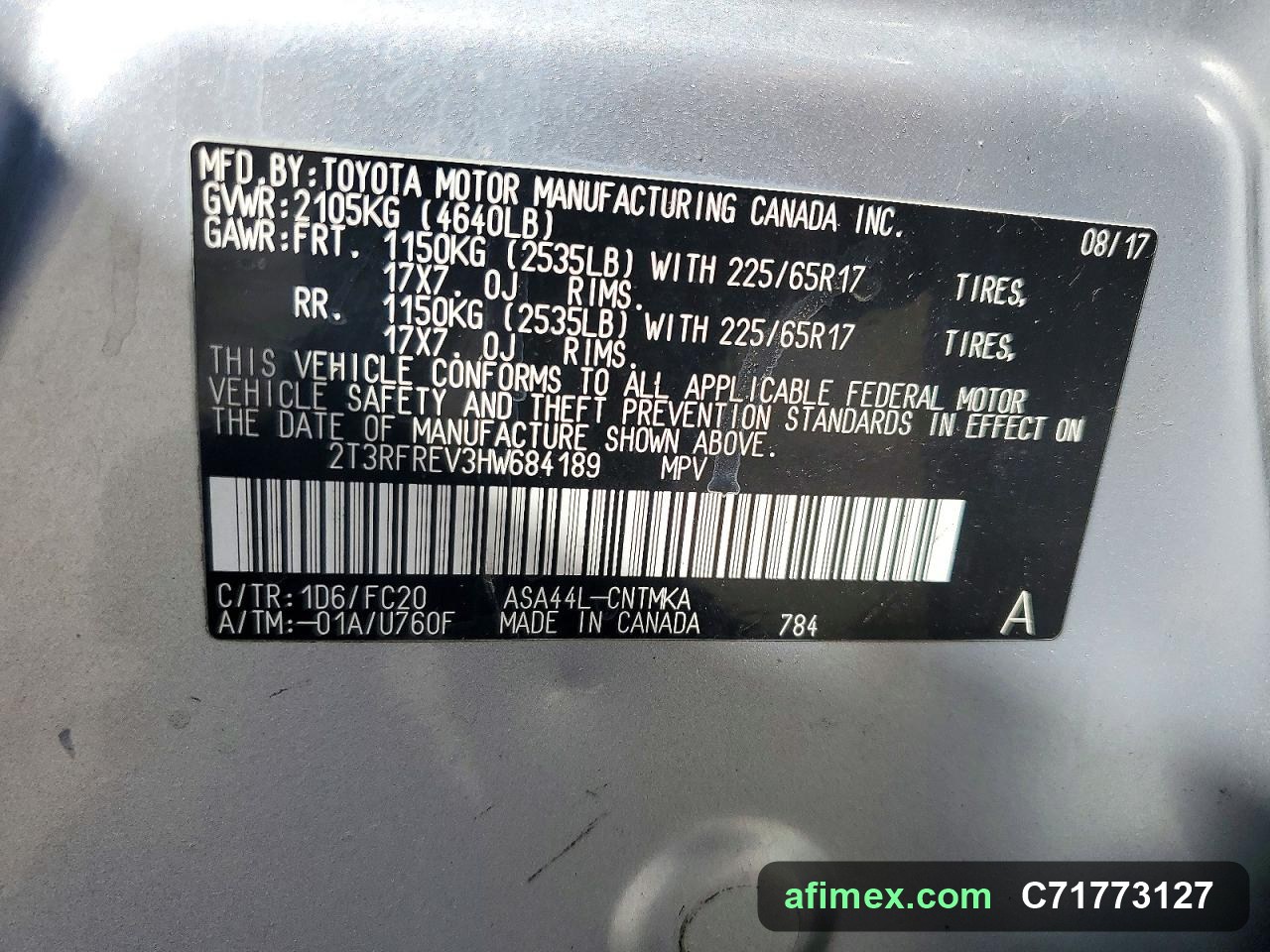 2017 Toyota RAV4 for sale in Mauritania - Ref C71773127, photo 13