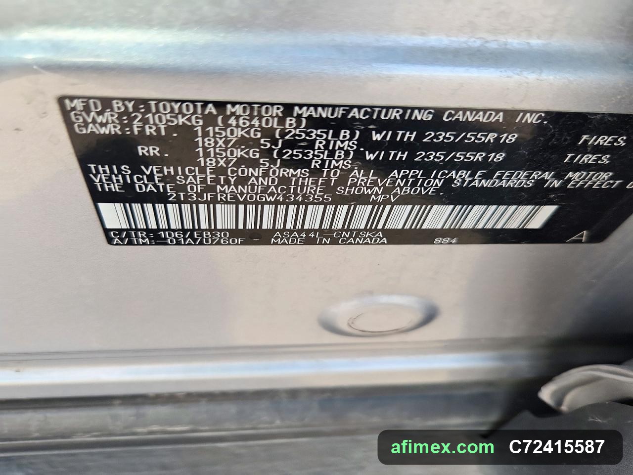 2016 Toyota RAV4 for sale in Mauritania - Ref C72415587, photo 13