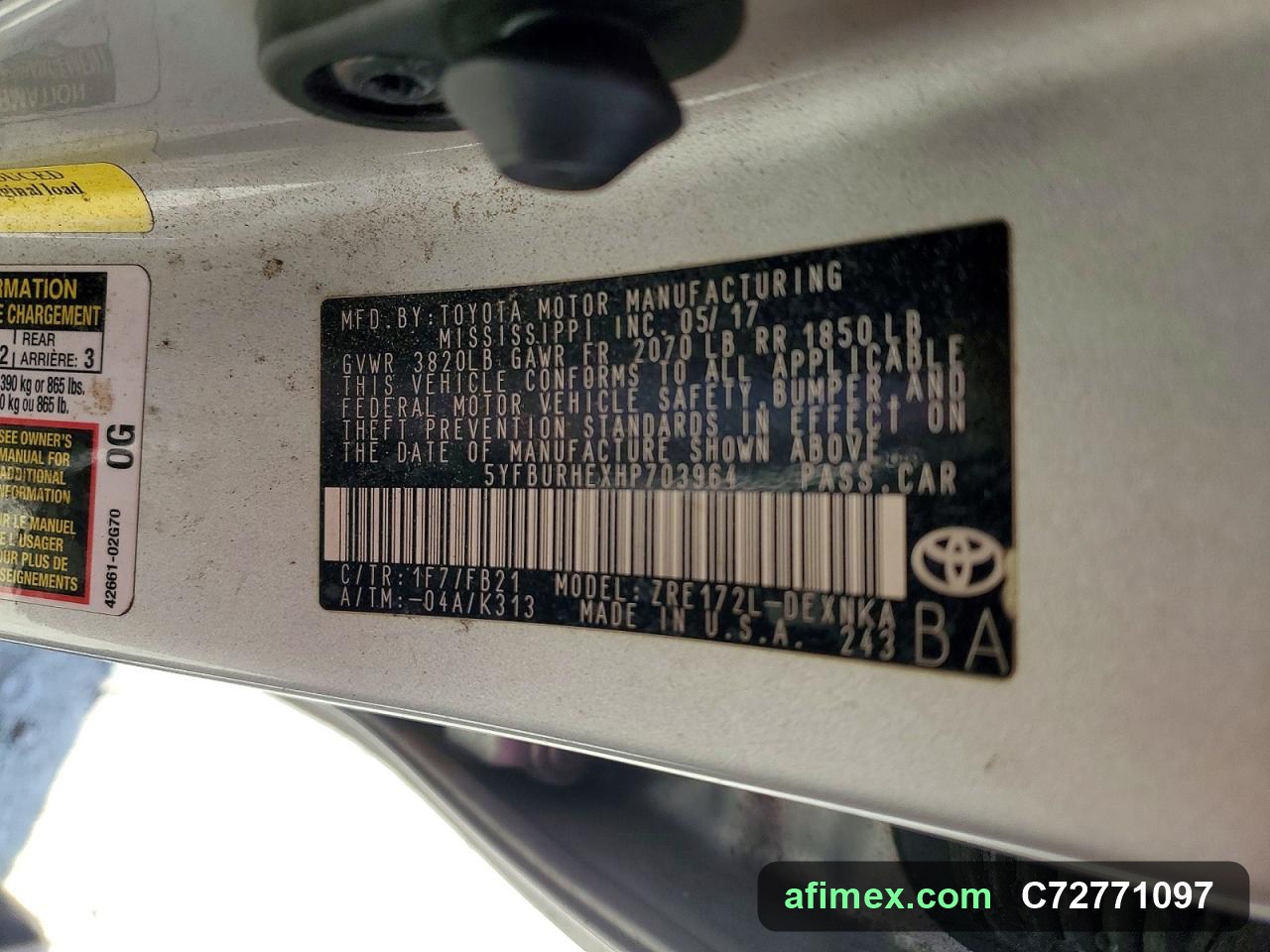 2017 Toyota Corolla for sale in Mauritania - Ref C72771097, photo 12