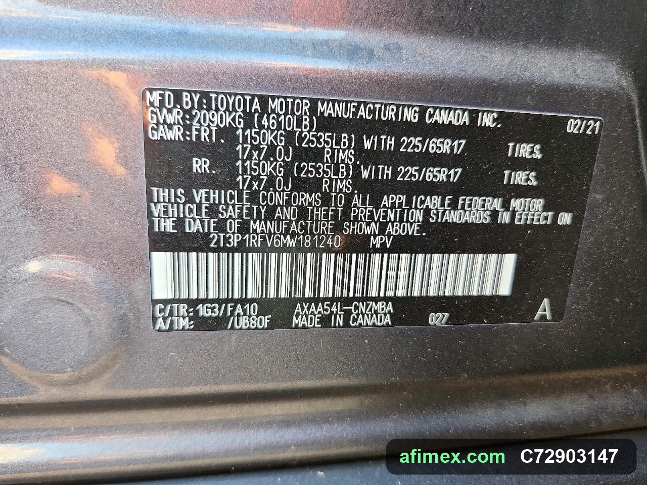 2021 Toyota RAV4 for sale in Mauritania - Ref C72903147, photo 13