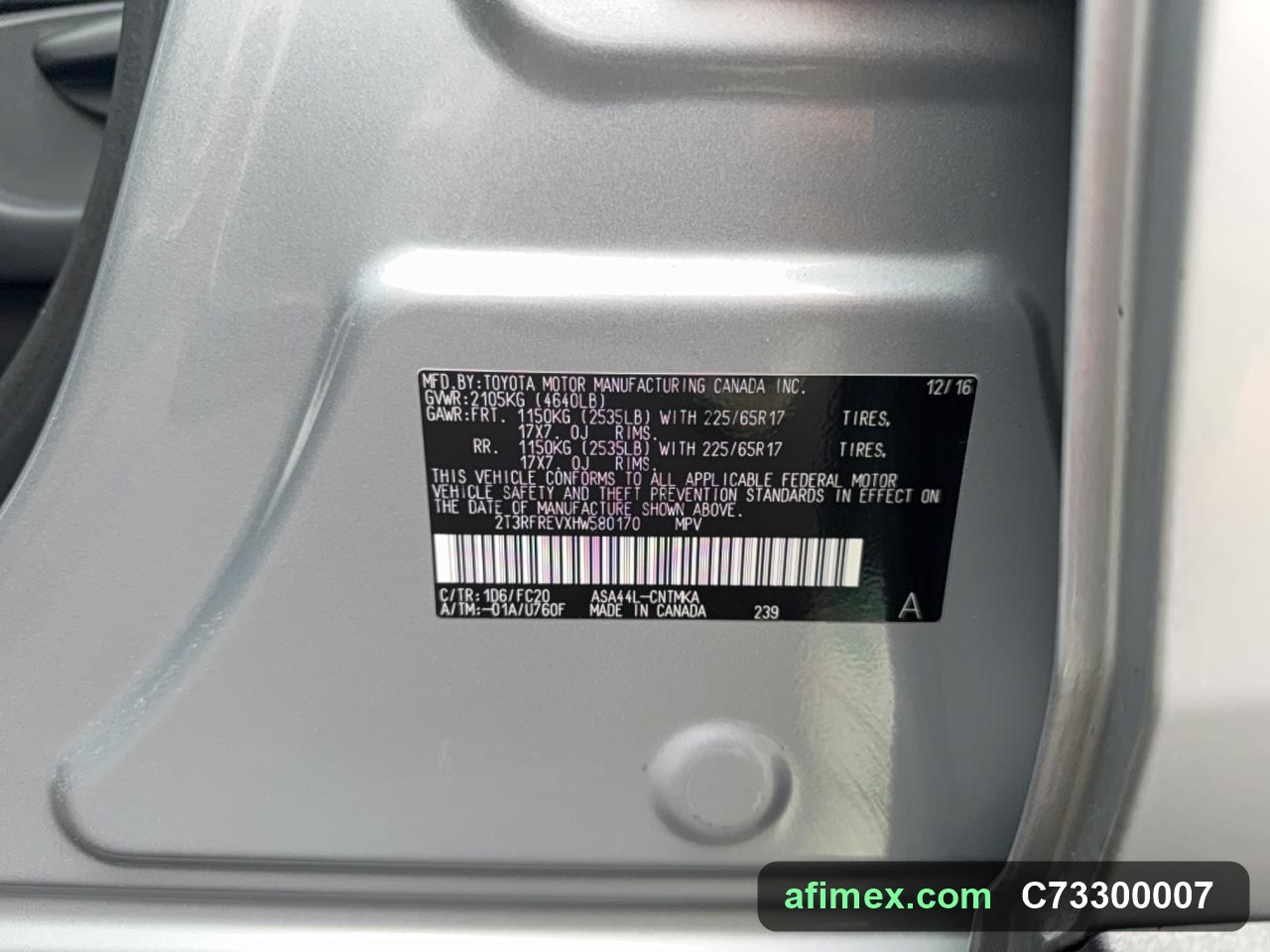 2017 Toyota RAV4 for sale in Mauritania - Ref C73300007, photo 10